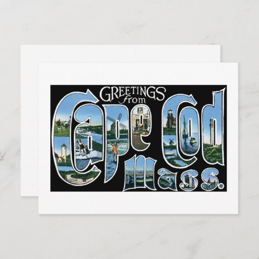 Carte Postale Salutations de Cape Cod, messe ! (Devant / Derrière)