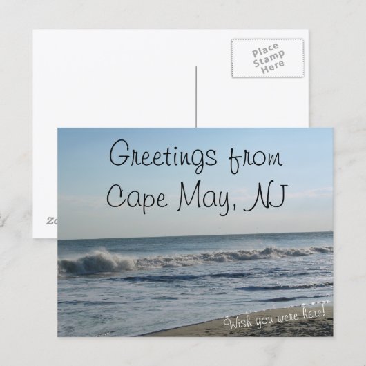 Carte Postale Salutations de Cape May, NJ (Devant / Derrière)