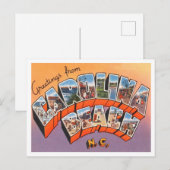 Carte Postale Salutations de Carolina Beach, Caroline du Nord (Devant / Derrière)
