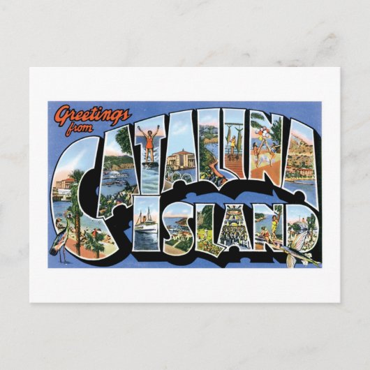 Carte Postale Salutations de Catalina Island, California Retro (Devant)