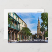 Carte Postale Salutations de Charleston, Caroline du Sud (Devant / Derrière)
