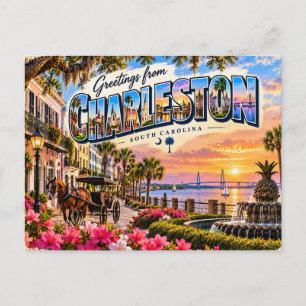 Carte Postale Salutations de Charleston Caroline du Sud