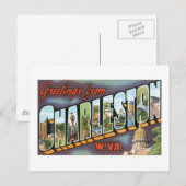 Carte Postale Salutations de Charleston, Virginie-Occidentale (Devant / Derrière)