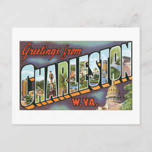Carte Postale Salutations de Charleston, Virginie-Occidentale