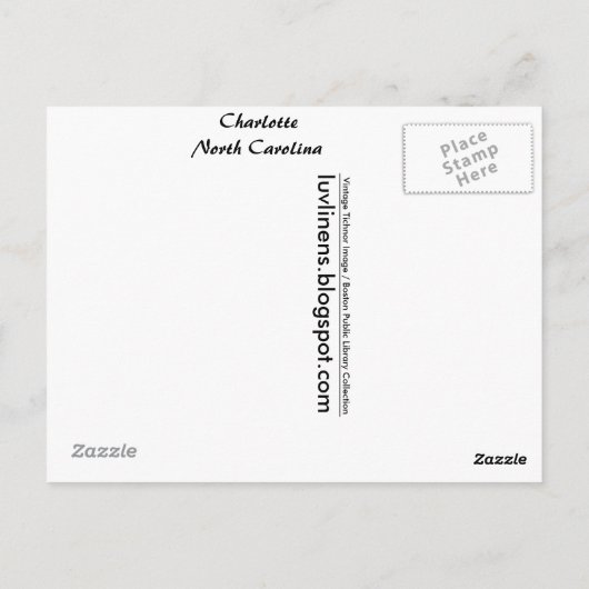 Carte Postale Salutations de Charlotte (Dos)