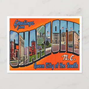 Carte Postale Salutations de Charlotte, Caroline du Nord Voyage