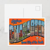 Carte Postale Salutations de Charlotte, Caroline du Nord Voyage (Devant / Derrière)