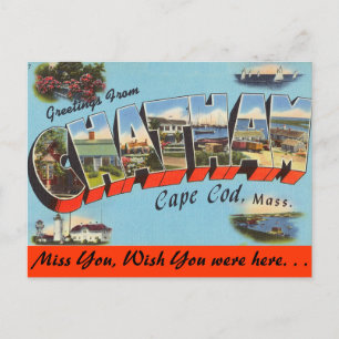 Carte Postale Salutations de Chatham, Cape Cod