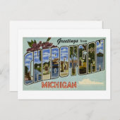 Carte Postale Salutations de Cheboygan Michigan ! (Devant / Derrière)