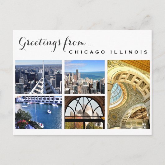 Carte Postale Salutations de Chicago (Devant)