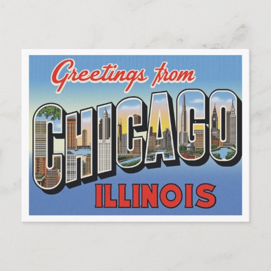 Carte Postale Salutations de Chicago IL (Devant)