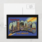 Carte Postale Salutations de Chicago Illinois (Devant / Derrière)