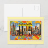 Carte Postale Salutations de Chicago, Illinois, (Devant / Derrière)
