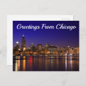 Carte Postale Salutations de Chicago, Illinois (Devant / Derrière)