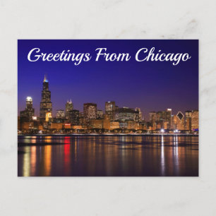Carte Postale Salutations de Chicago, Illinois