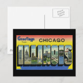 Carte Postale Salutations de Chicago Illinois (Devant / Derrière)