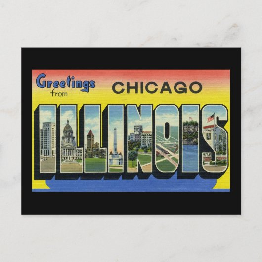 Carte Postale Salutations de Chicago Illinois (Devant)