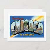Carte Postale Salutations de Chicago, Illinois ! (Devant / Derrière)