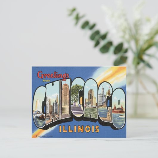 Carte Postale Salutations de Chicago Illinois (Debout devant)