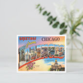 Carte Postale Salutations de Chicago, Illinois Vintage voyage (Debout devant)