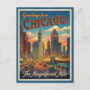 Carte Postale Salutations de Chicago Magnificent Mile