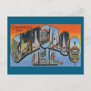 Carte Postale Salutations de Chicago Travel Postcard