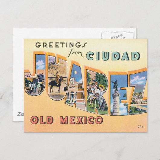 Carte Postale Salutations De Ciudad Juarez (Devant / Derrière)