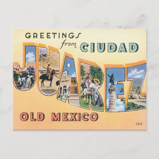 Carte Postale Salutations De Ciudad Juarez (Devant)