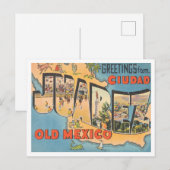 Carte Postale Salutations de Ciudad Juarez, Vieux-Mexique Travel (Devant / Derrière)