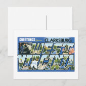 Carte Postale Salutations de Clarksburg, Virginie-Occidentale ! (Devant / Derrière)