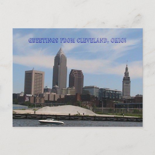 Carte Postale Salutations de Cleveland Ohio (Skyline) Bold (Devant)