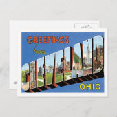 Carte Postale Salutations de Cleveland Ohio US City (Devant / Derrière)