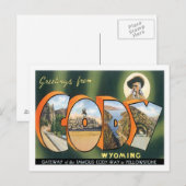 Carte Postale Salutations de Cody Wyoming US City (Devant / Derrière)