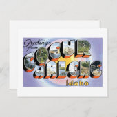Carte Postale Salutations de Coeur d'Alene, Idaho ! (Devant / Derrière)