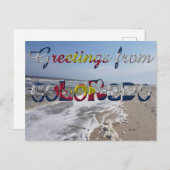 Carte Postale Salutations de Colorado State Flag Hearts USA (Devant / Derrière)