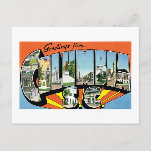 Carte Postale Salutations de Columbia, SC (Devant)