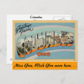 Carte Postale Salutations de Columbus (Devant / Derrière)