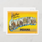 Carte Postale Salutations de Columbus, Indiana Vintage voyage (Devant / Derrière)