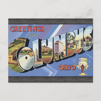 Carte Postale Salutations de Columbus Ohio, Vintage