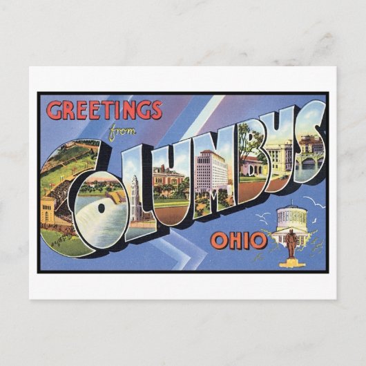 Carte Postale Salutations de Columbus Postcard (Devant)