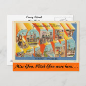 Carte Postale Salutations de Coney Island (Devant / Derrière)