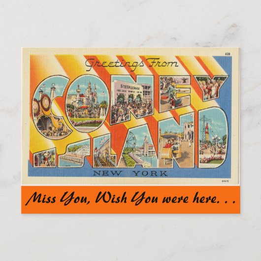 Carte Postale Salutations de Coney Island (Devant)
