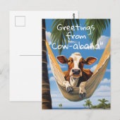 Carte Postale Salutations de "Cow-abana" (Devant / Derrière)