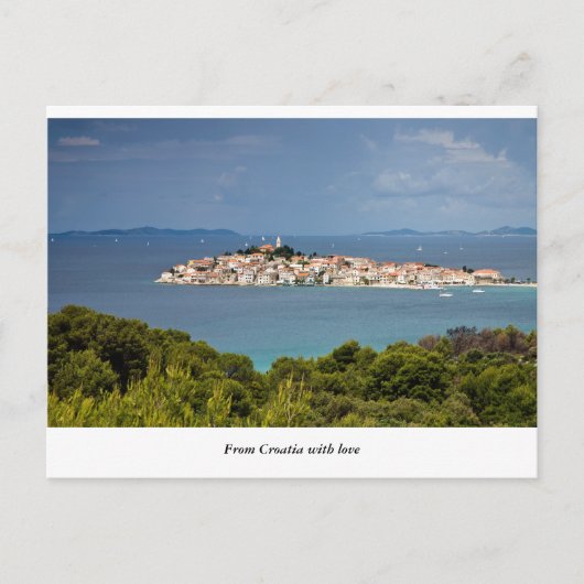 Carte Postale Salutations de Croatie, Primosten (Devant)