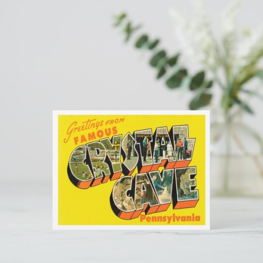 Carte Postale Salutations de Crystal Cave, Pennsylvanie (Debout devant)