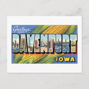 Carte Postale Salutations de Davenport, Iowa !