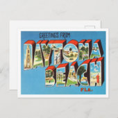 Carte Postale Salutations de Daytona Beach, Floride Travel (Devant / Derrière)