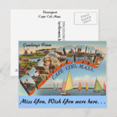 Carte Postale Salutations de Dennisport (Devant / Derrière)