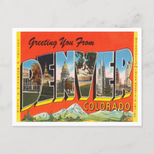 Carte Postale Salutations de Denver, Vintage voyage du Colorado