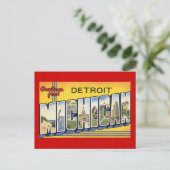 Carte Postale Salutations de Detroit Michigan (Debout devant)